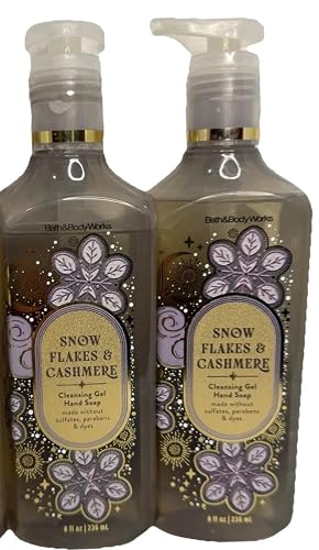 Bath and Body Works Snowflakes & Cashmere Cleansing Gel Hand Soap 8 Ounces Each Pack of 2 Beauty & Personal Care Bath & Body Works