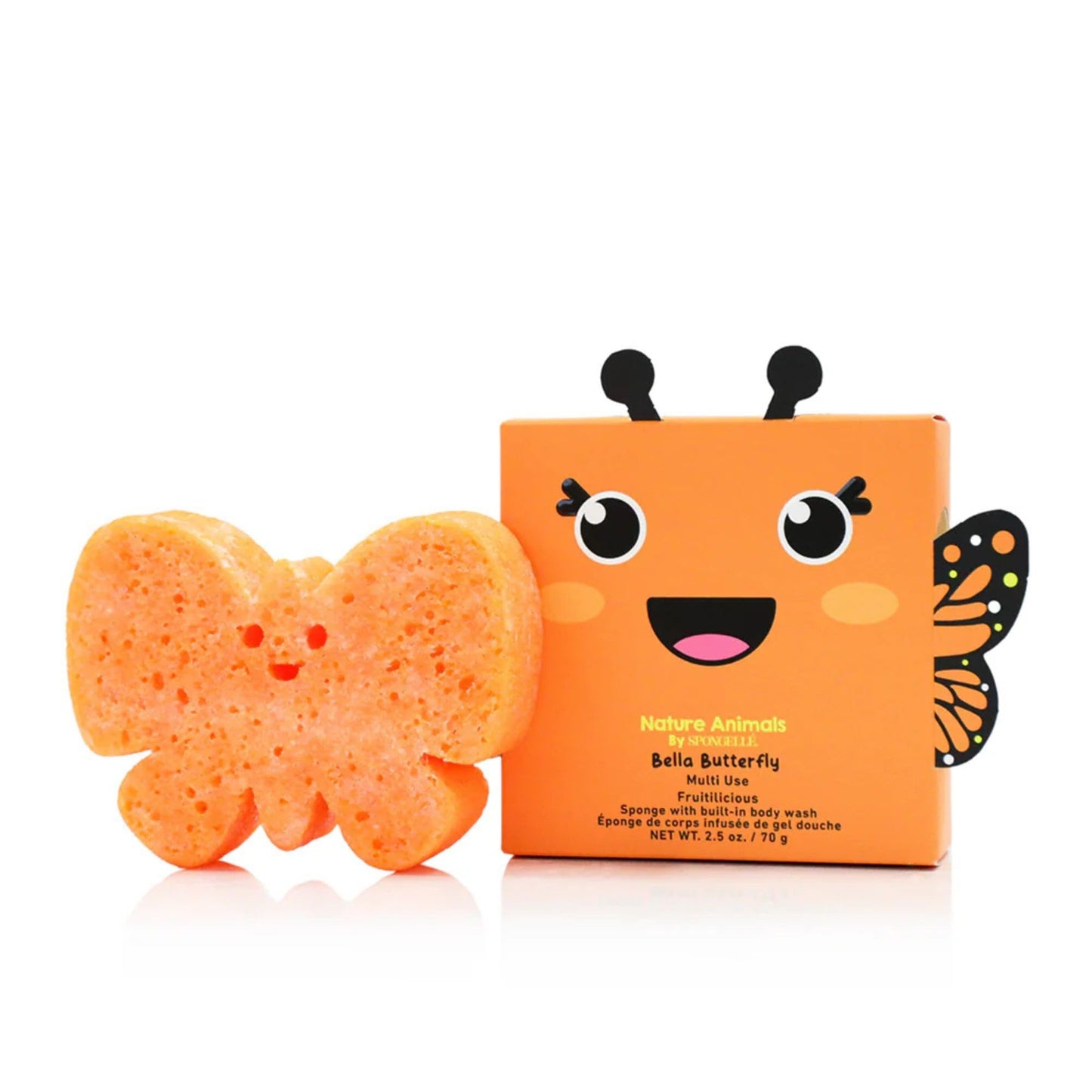 Spongellé Bella Butterfly Nature Animals Kid's Body Buffer - All Ages - Body Wash Infused Shower Loofah - Newborn Essentials & Baby Essentials Beauty and Personal Care SPONGELLÉ