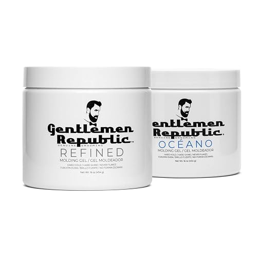 Gentlemen Republic 16oz Refined & Oceano Hair Gel for Men - Provides 24 Hour High Hold & Shine - Premium Mens Hair Styling Products Beauty & Personal Care Gentlemen Republic