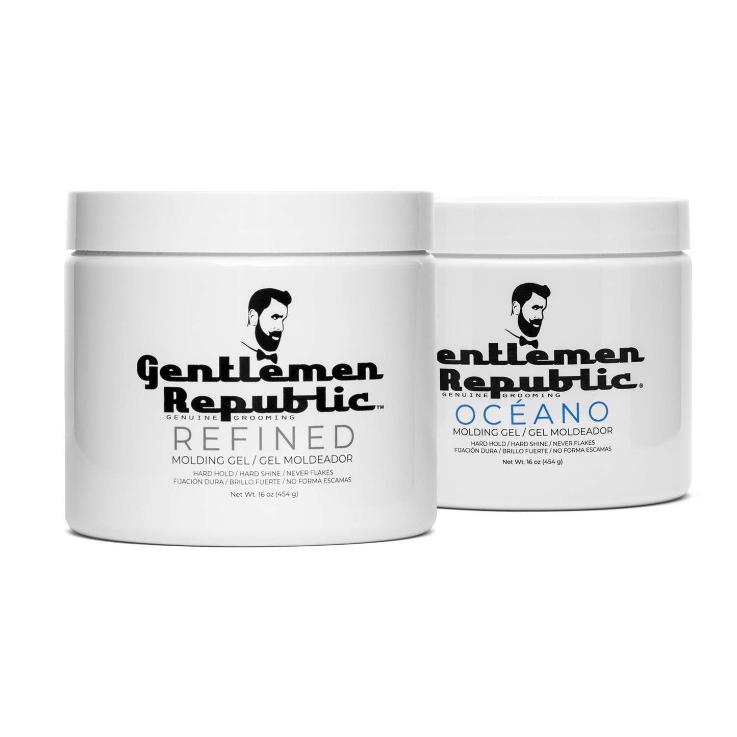Gentlemen Republic 16oz Refined & Oceano Hair Gel for Men - Provides 24 Hour High Hold & Shine - Premium Mens Hair Styling Products Beauty & Personal Care Gentlemen Republic