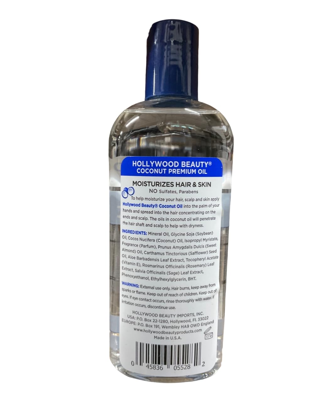 Hollywood Beauty Coconut Hair Oil, 8oz Bottle, Moisturizes Hair & Skin, Replenishes Important Hair Lipids, Body & Massage Oil, Helps Releve Scalp Beauty & Personal Care Hollywood Beauty