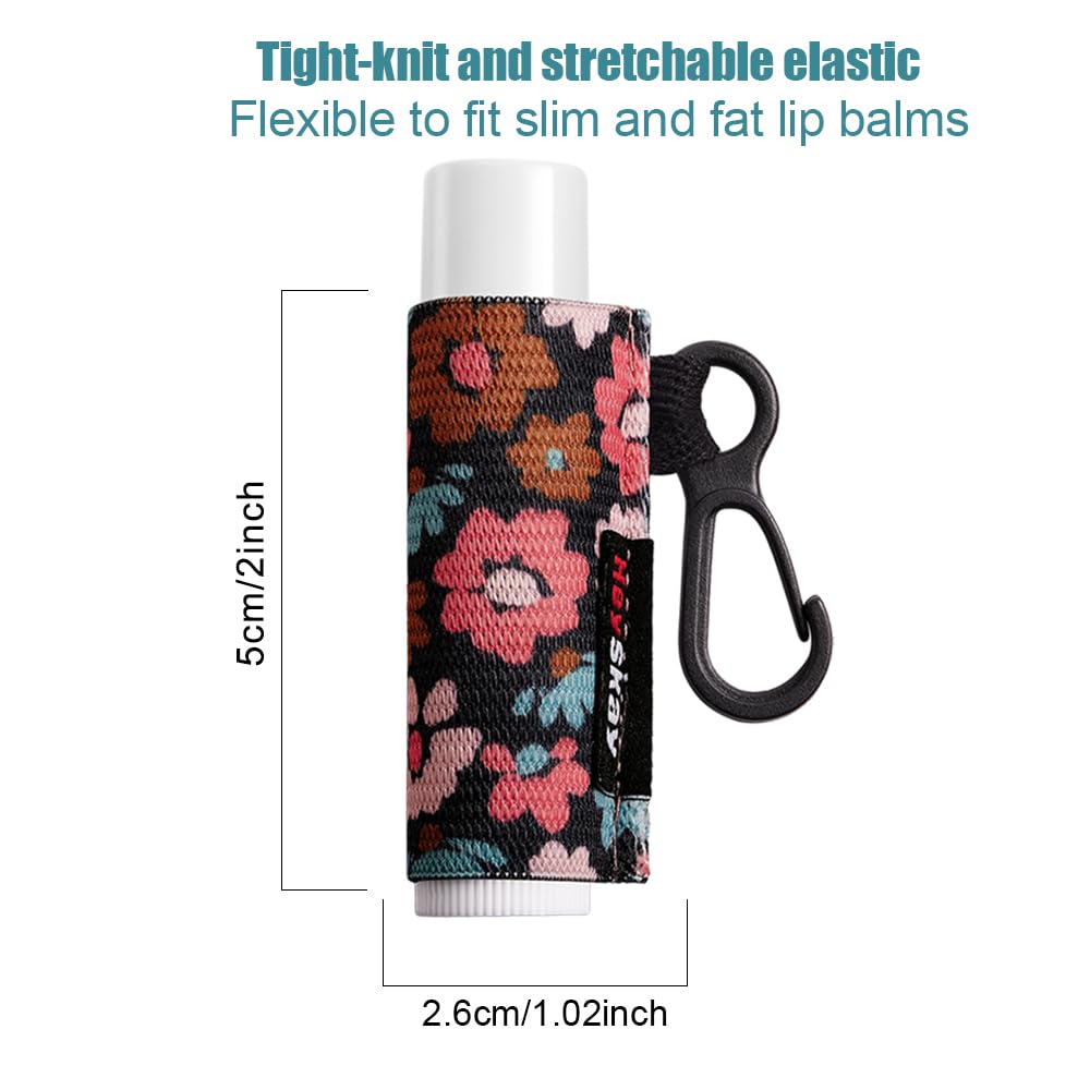 HEYSKAY 3pcs Lip Balm Holder Sleeves Keychain Chapstick & Lip Gloss Holder Elastic Sleeves (Geometric Pattern) Beauty & Personal Care HEYSKAY