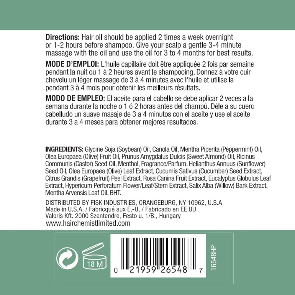 Hair Chemist Soothing Scalp Care Peppermint Hair Oil 7.1 oz. Beauty & Personal Care Hair Chemist