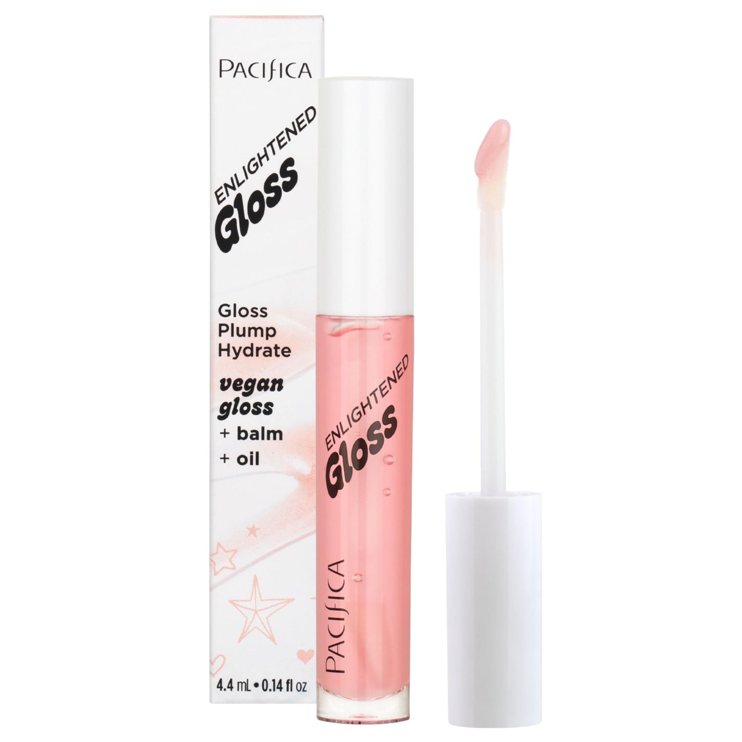 Pacifica Plumping Lip Gloss - Jasmine Kiss Flavored Lavender-Pink Tint Hydrating Lip Oil Balm, No-Tingle Volumizing Gloss with Shea Butter & Jojoba Beauty & Personal Care Pacifica