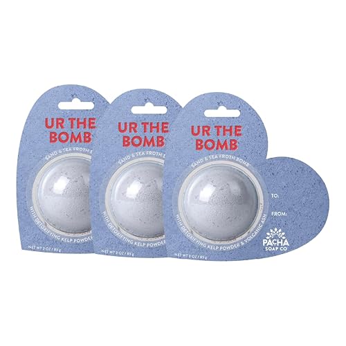 PACHA SOAP Co. Bath Bomb Cards, UR The Bomb, 3-Pack - Scents of Sand & Sea, Nourishing, Moisturizing, Naturally Derived & Handcrafted in The USA Beauty & Personal Care Pacha Soap Co
