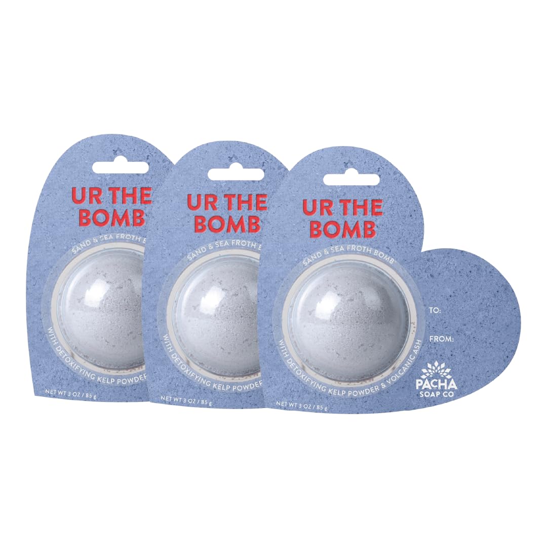 PACHA SOAP Co. Bath Bomb Cards, UR The Bomb, 3-Pack - Scents of Sand & Sea, Nourishing, Moisturizing, Naturally Derived & Handcrafted in The USA Beauty & Personal Care Pacha Soap Co