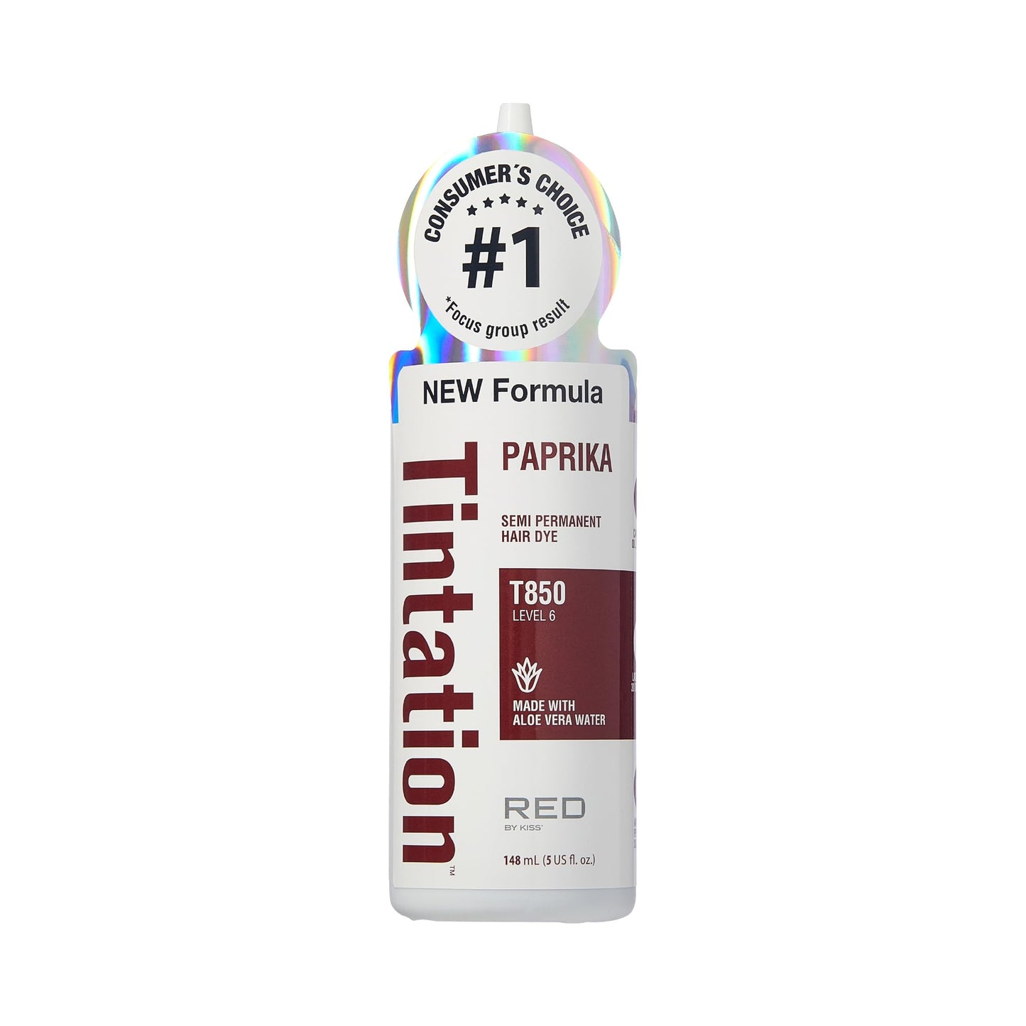 Red by Kiss Tintation Semi-Permanent Hair Color, Aloe Vera Water Based, Argan Oil, Olive Oil, Collagen & Keratin, Long-Lasting Color Dye (Paprika, 5 Beauty & Personal Care KISS