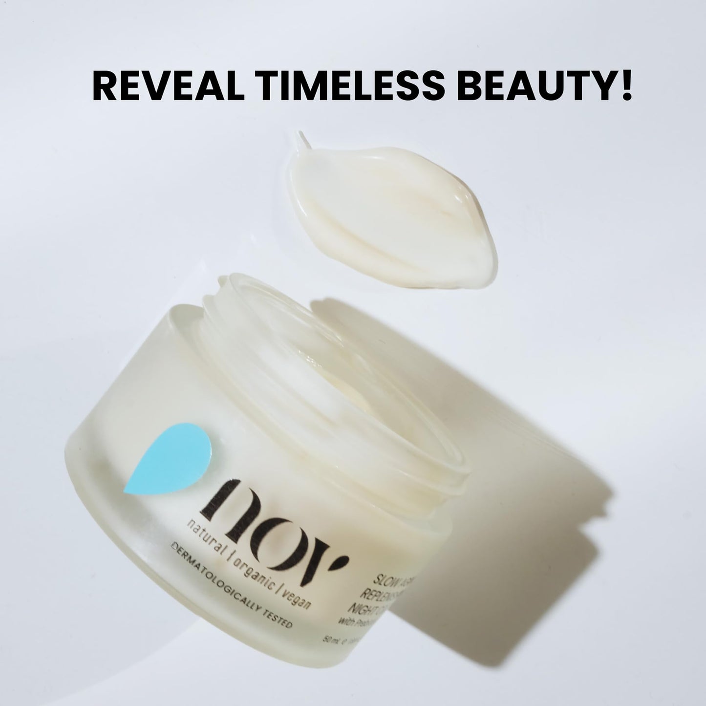 NOV Slow Aging Replenishing Night Cream - Face Moisturizer with Rose Hip Oil - Moisturizer Face Cream to Reduce Fine Lines and Aging Spots - 1.69 oz Beauty & Personal Care NOV natural organic vegan