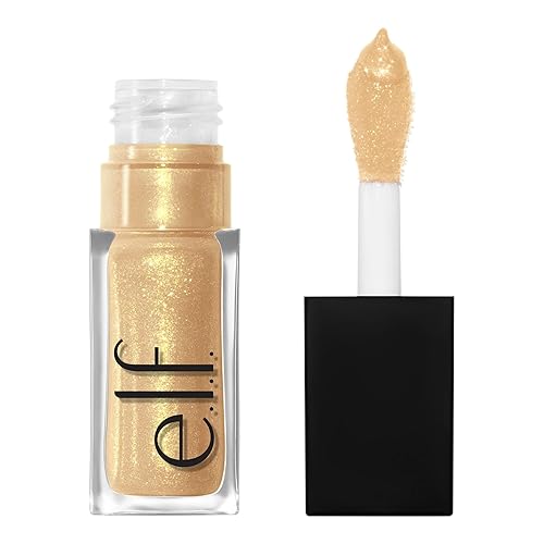 e.l.f. Glow Reviver Lip Oil, Nourishing and Hydrating with High-Shine Glimmer Finish & Sheer Wash Of Color, Minty Scent, Non-Sticky, Vegan Beauty & Personal Care e.l.f.