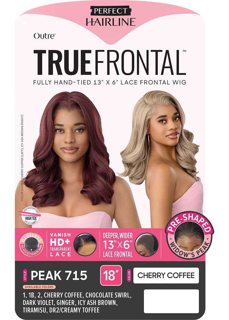 Outre Lace Front Wig -Perfect Hair Line 13X6 - True Frontal Peak 715 (DR2/CREAMY TOFFEE)