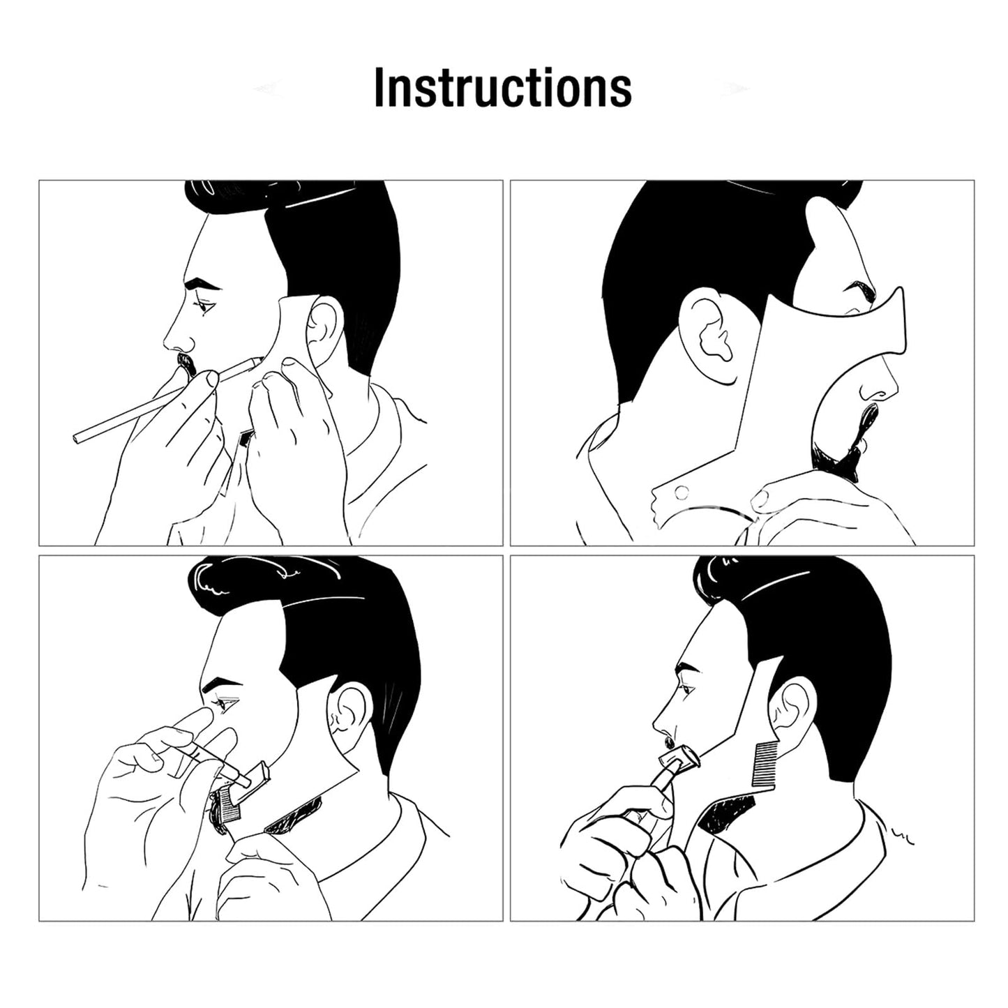 Beard Shaper, Professional Beard Shaping Tools with 4pcs Barber Pencil, Beard Template and Beard Brush, Beard Shape up Tool for Line Up & Edging Beauty and Personal Care Fockety