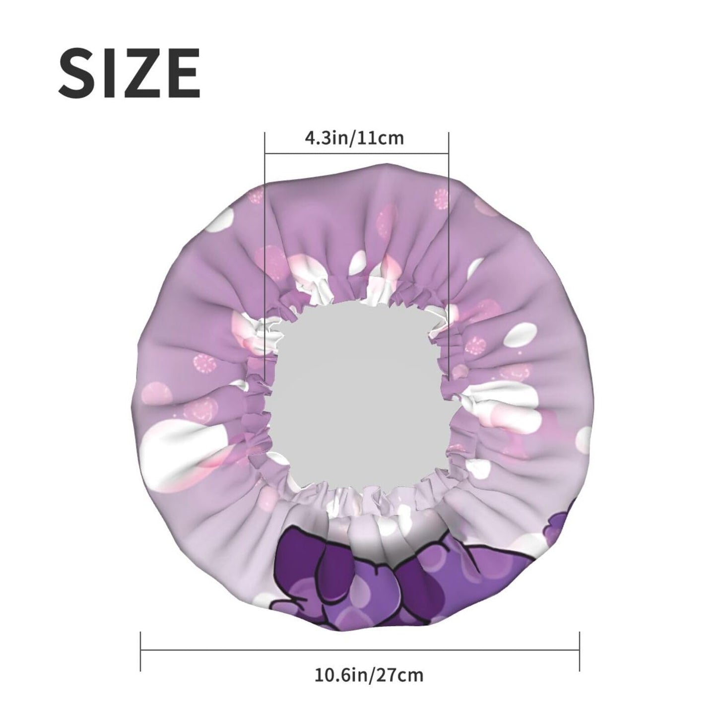 purple Poodle Polka Dot Shower Cap for Women Men Large Reusable Shower Bonnet Double-Layer Waterproof Bath Caps Elastic Band Hair Hat for All Beauty and Personal Care BWLHJKE