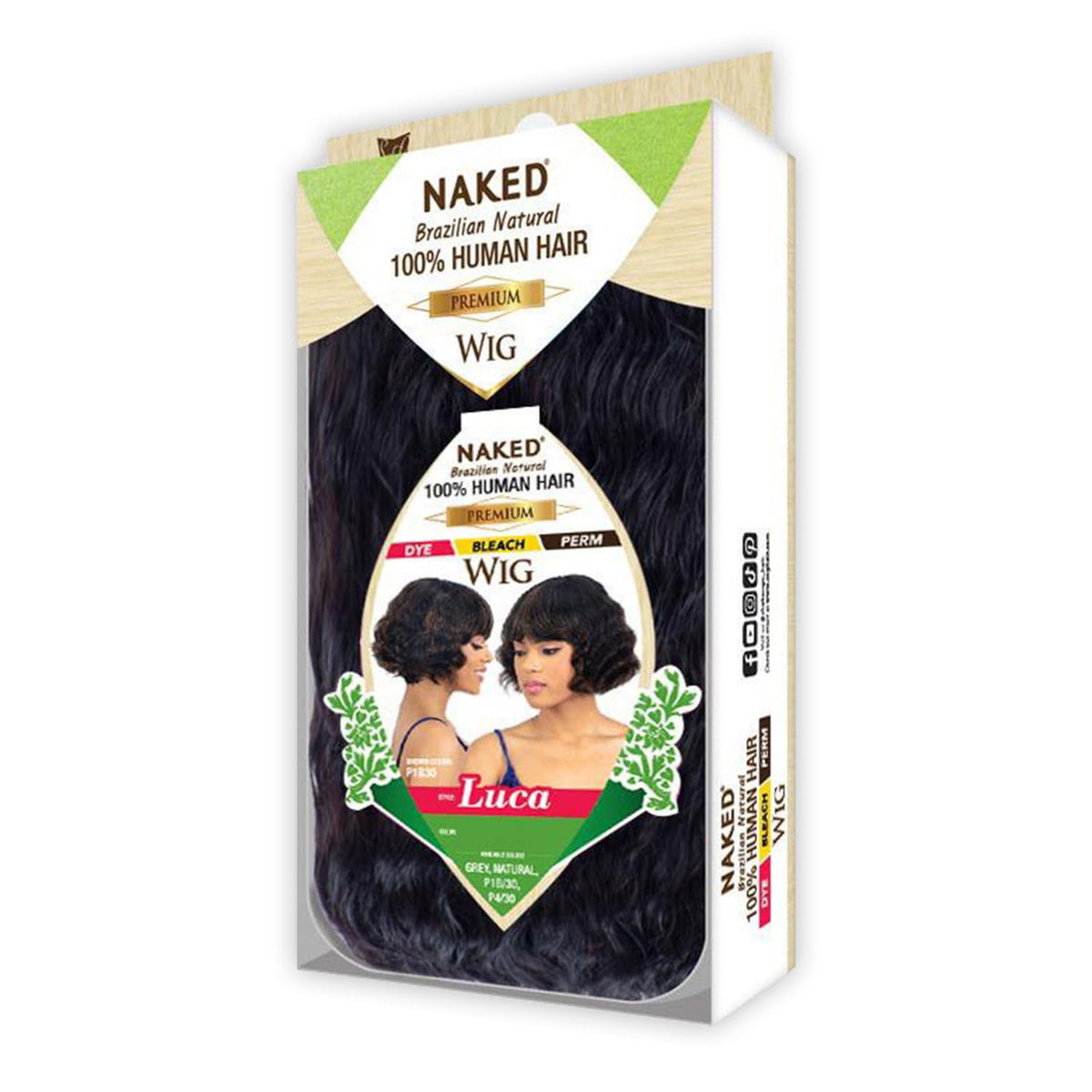 FREE TRESS Naked Brazilian Human Hair Wig - Luca (Color:P1B/30)