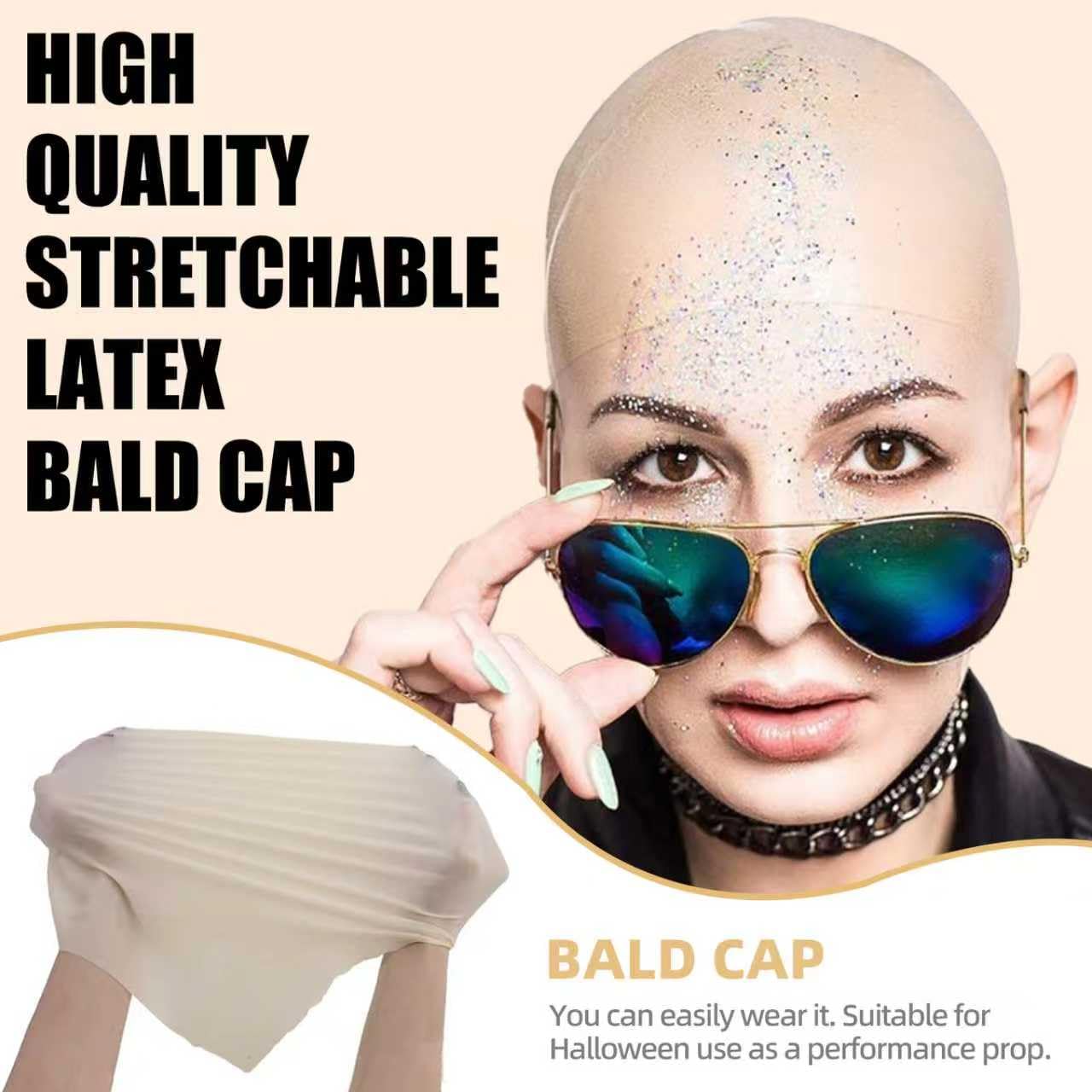 Bald Cap Halloween Makeup Kit for Men & Woman, Complete Bald Cap Costume Character Set , SFX Makeup Kit, Professional Realistic Bald Cap Kits Beauty & Personal Care Js2U ZW