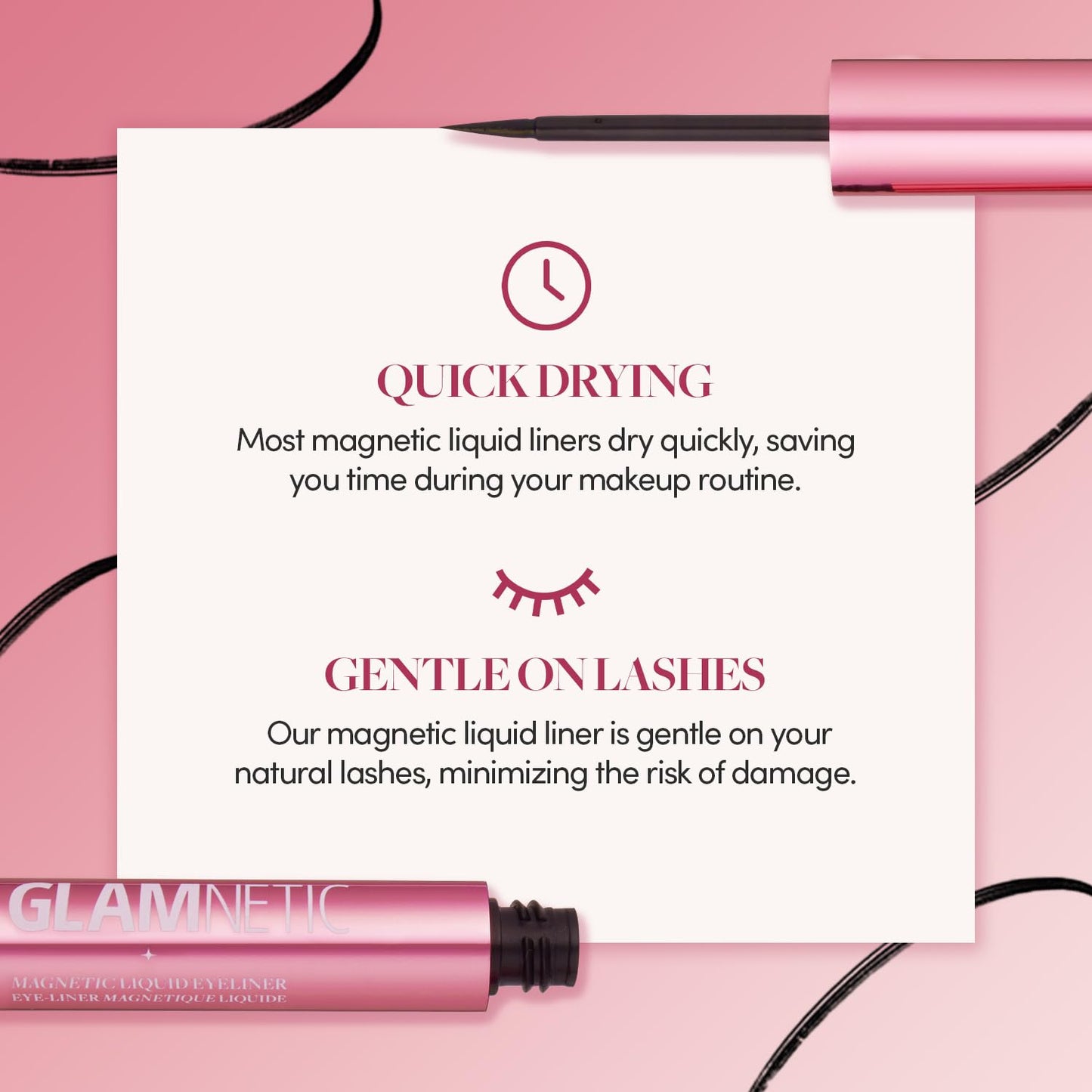 Glamnetic Magnetic Eyeliner, Liquid Black, for Eyelashes - Waterproof & Smudge Proof Liner | All-Day Hold for Magnetic Lashes, Quick-Drying Beauty & Personal Care Glamnetic