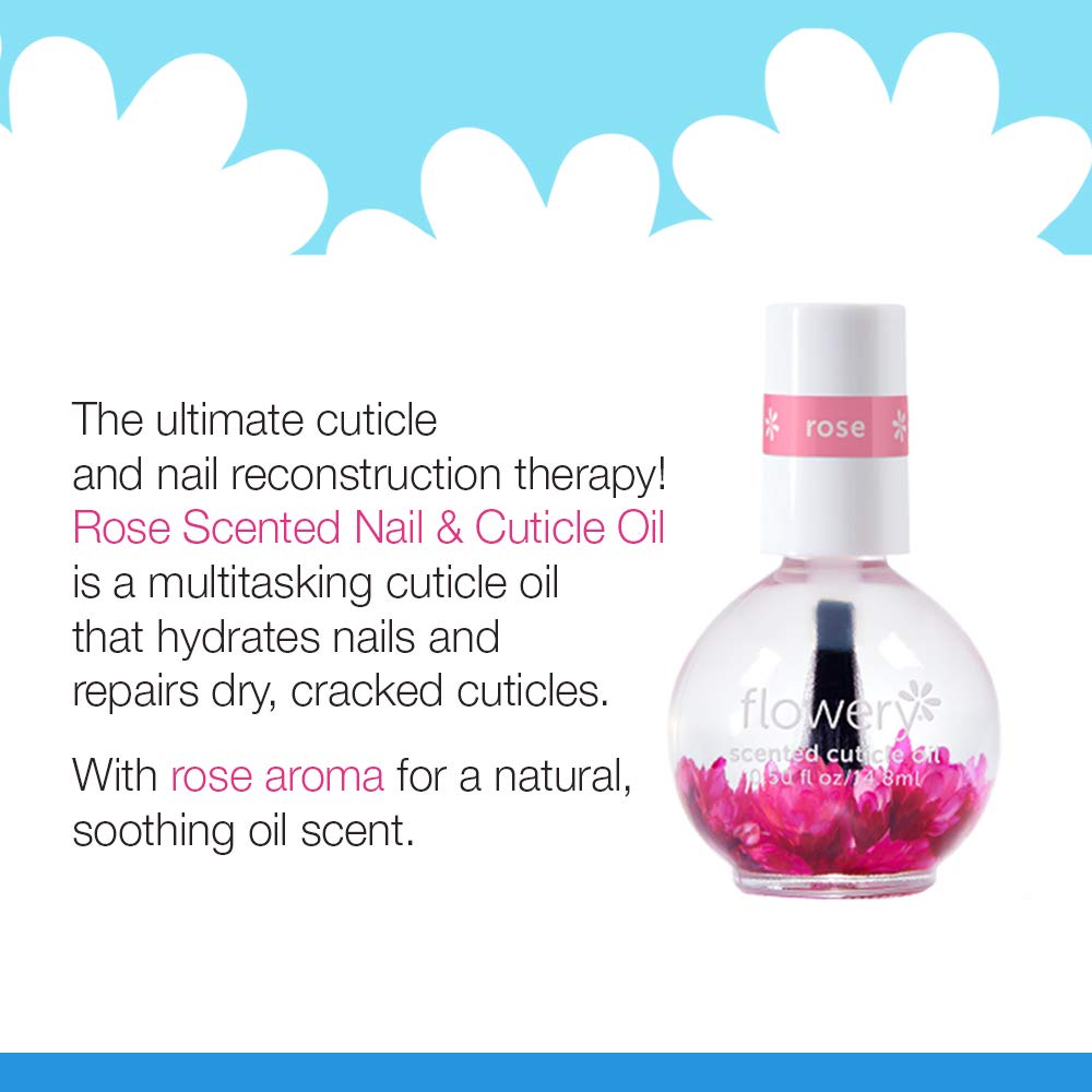 Flowery Rose Scented Cuticle Oil, 0.5 oz, 1 Pack Beauty & Personal Care Flowery