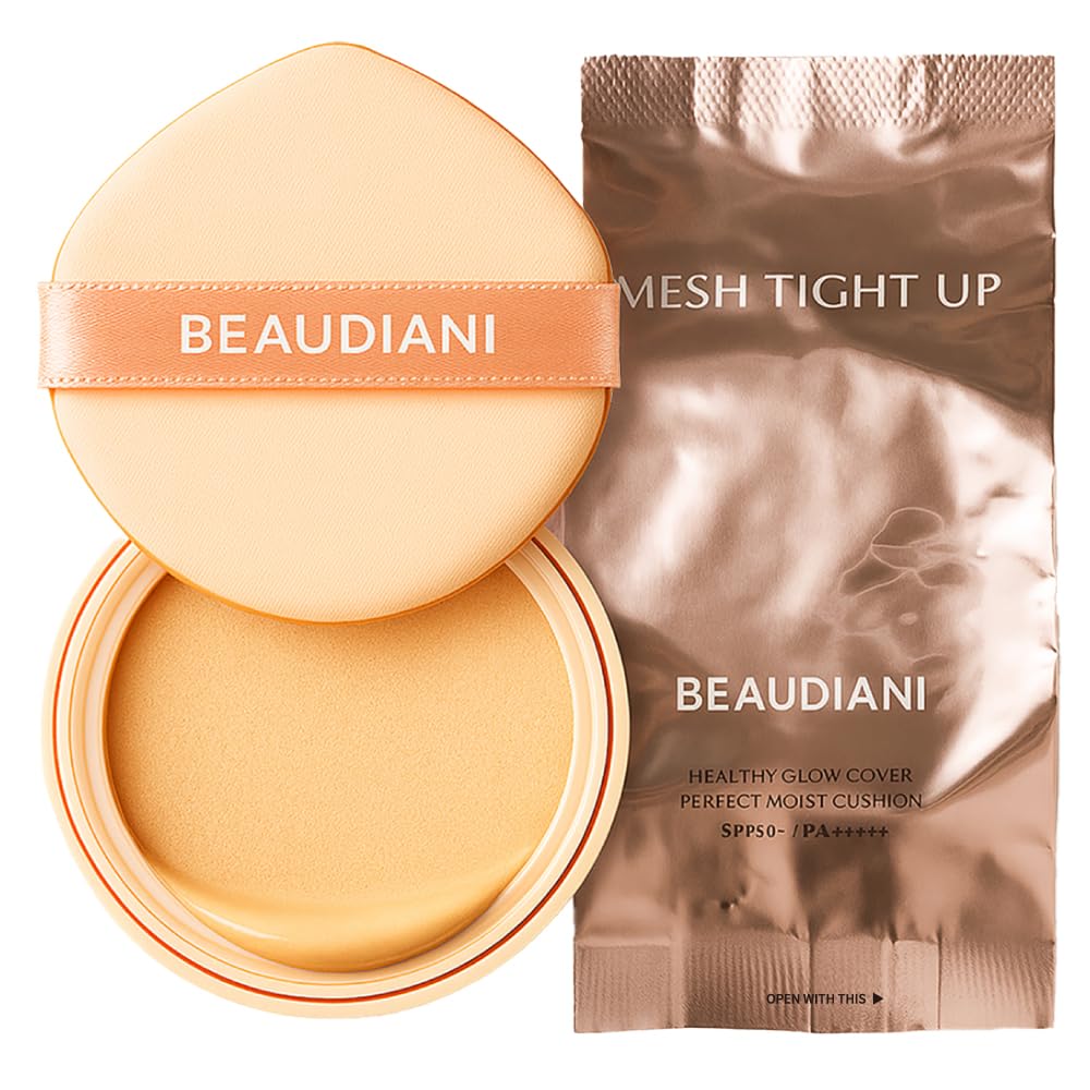 Beaudiani Mesh Tight UP Cushion Refill | Cushion Foundation | Buildable Coverage| Natural Finish | Dewy Glow Make up (01-REFILL Bright cool undertone Beauty & Personal Care BEAUDIANI