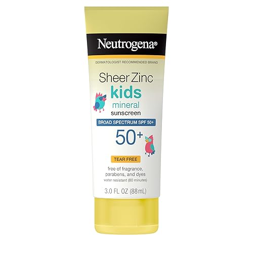 Neutrogena Sheer Zinc Oxide Kids Mineral Sunscreen Lotion, Broad Spectrum SPF 50+ with UVA/UVB Protection, Water-Resistant for 80 Minutes, Paraben Beauty & Personal Care Neutrogena