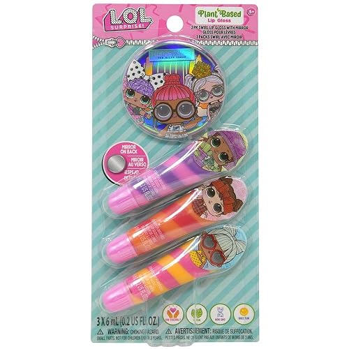 LOL! Surprise! Swirl Lip Gloss Set with Mirror - Plant-Based Beauty & Personal Care LOL!