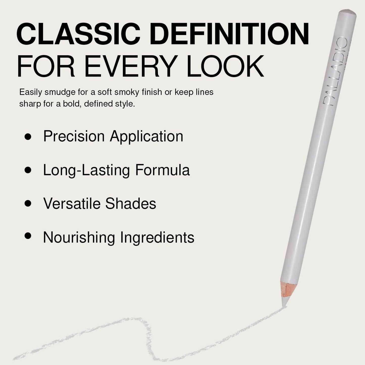 Palladio Wooden Eyeliner Pencil, Thin Pencil Shape, Easy Application, Firm yet Smooth Formula, Perfectly Outlined Eyes, Contour and Line, Long Beauty & Personal Care Palladio
