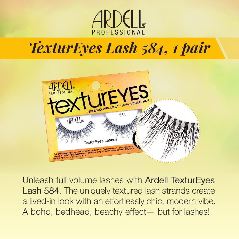 Ardell TextureEyes False Lashes 584 - Tousled Texture False Eyelashes, Reusable, Eye-Enhancing Lash Strips, 1 Pair