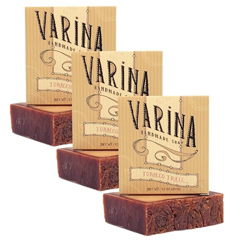 Varina Natural Tobacco Trail Bar Soap - Gentle Cleansing for Sensitive Skin, Earthy Scents - 3 Pack Beauty & Personal Care Varina