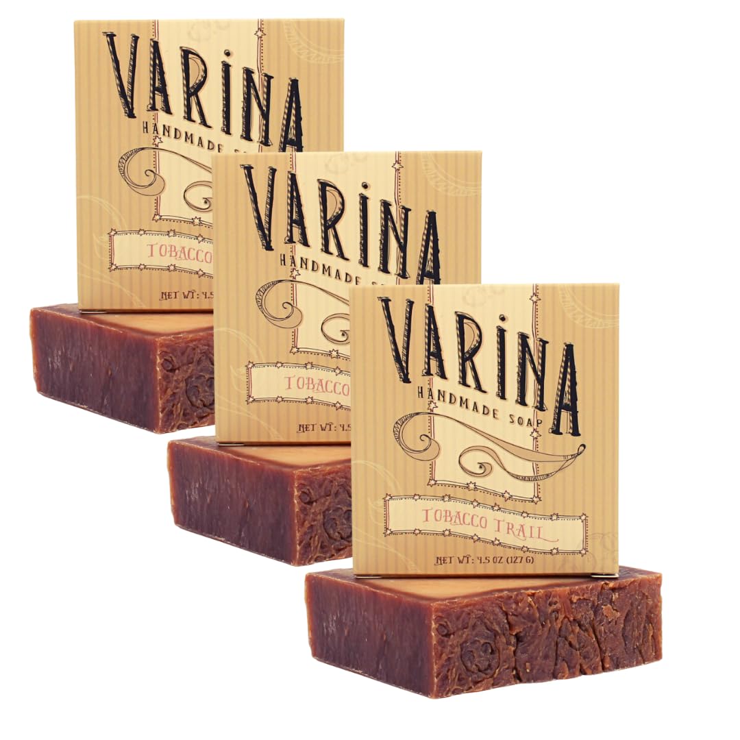 Varina Natural Tobacco Trail Bar Soap - Gentle Cleansing for Sensitive Skin, Earthy Scents - 3 Pack Beauty & Personal Care Varina