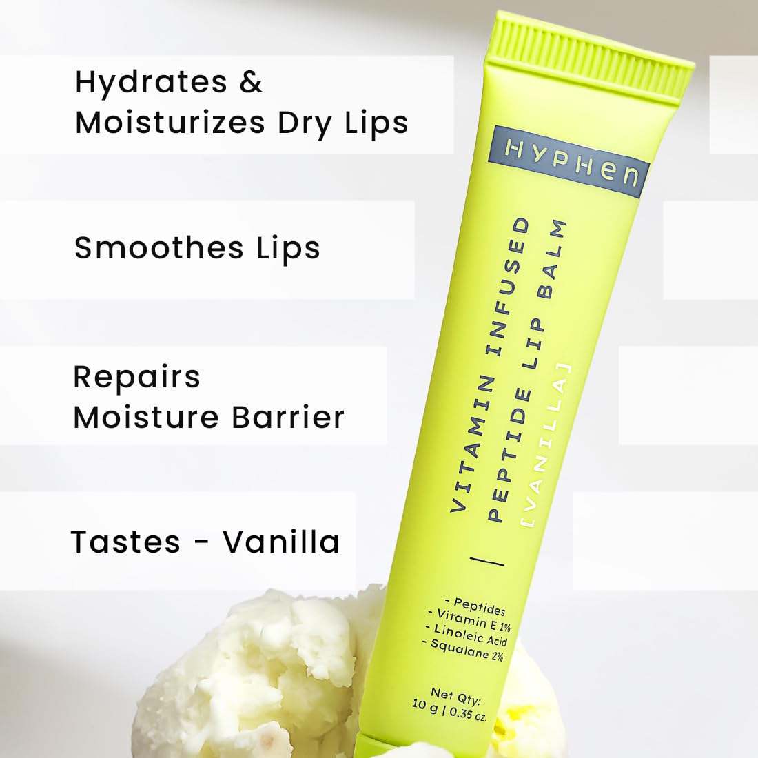 Hyphen-Vitamin Infused Peptide Lip Balm-Vanilla for Dry & Chapped Lips - Hydrating & Moisturizing Lip Balm for Unisex - for Dark Lips - Smoothen Lips Beauty and Personal Care Hyphen