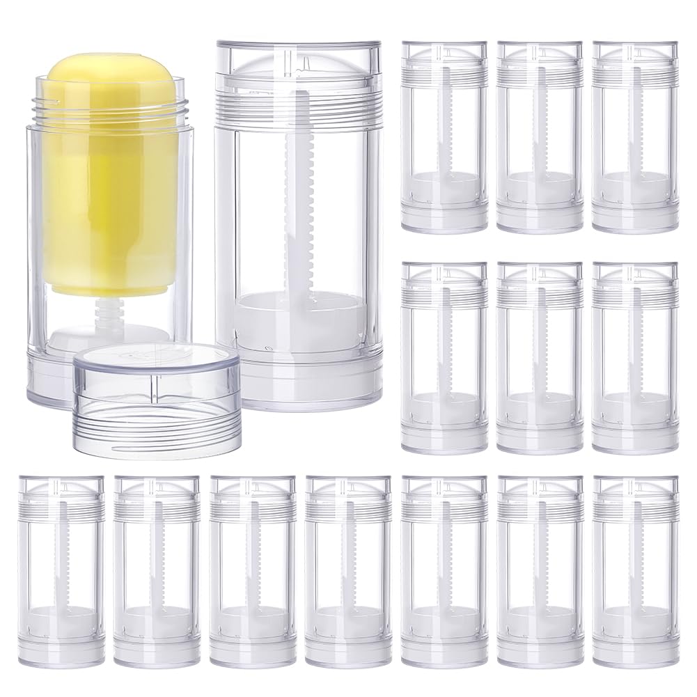PH PandaHall 15pcs 30ml Empty Deodorant Containers, Twist-up DIY Deodorant Tubes Filling Stick 1 Oz Refillable Bottles Clear Bottom-fill Round Lip Beauty and Personal Care PH PandaHall