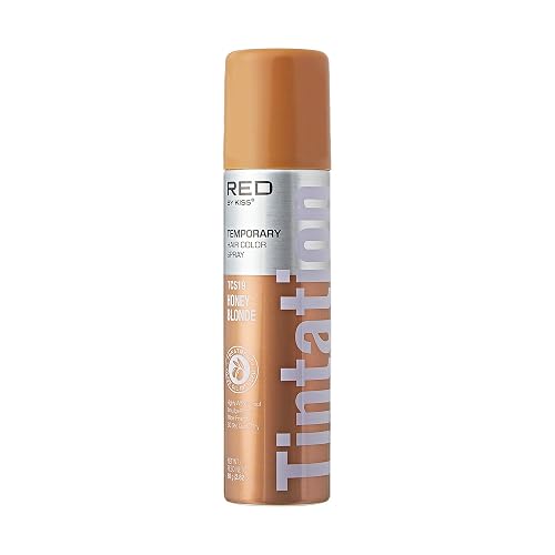 Red by Kiss Tintation Temporary Hair Color Spray, Instant Gray Root Touch Up Coverage, Water-Resistant & Smudge-Proof, Easy Wash Out, Barber Beauty & Personal Care Red by Kiss