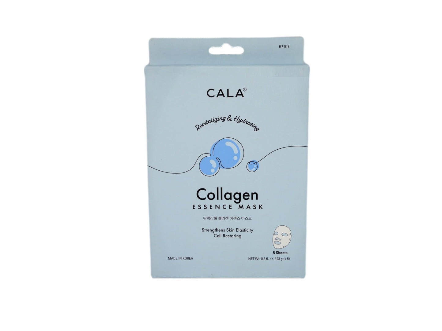 Cala Collagen Essence Facial Sheet Masks, 5 Pack - Ultra-Thin Hydrating Face Mask Sheets with Tea Tree + Herbal Extracts, Hyaluronic Acid Beauty & Personal Care Cala