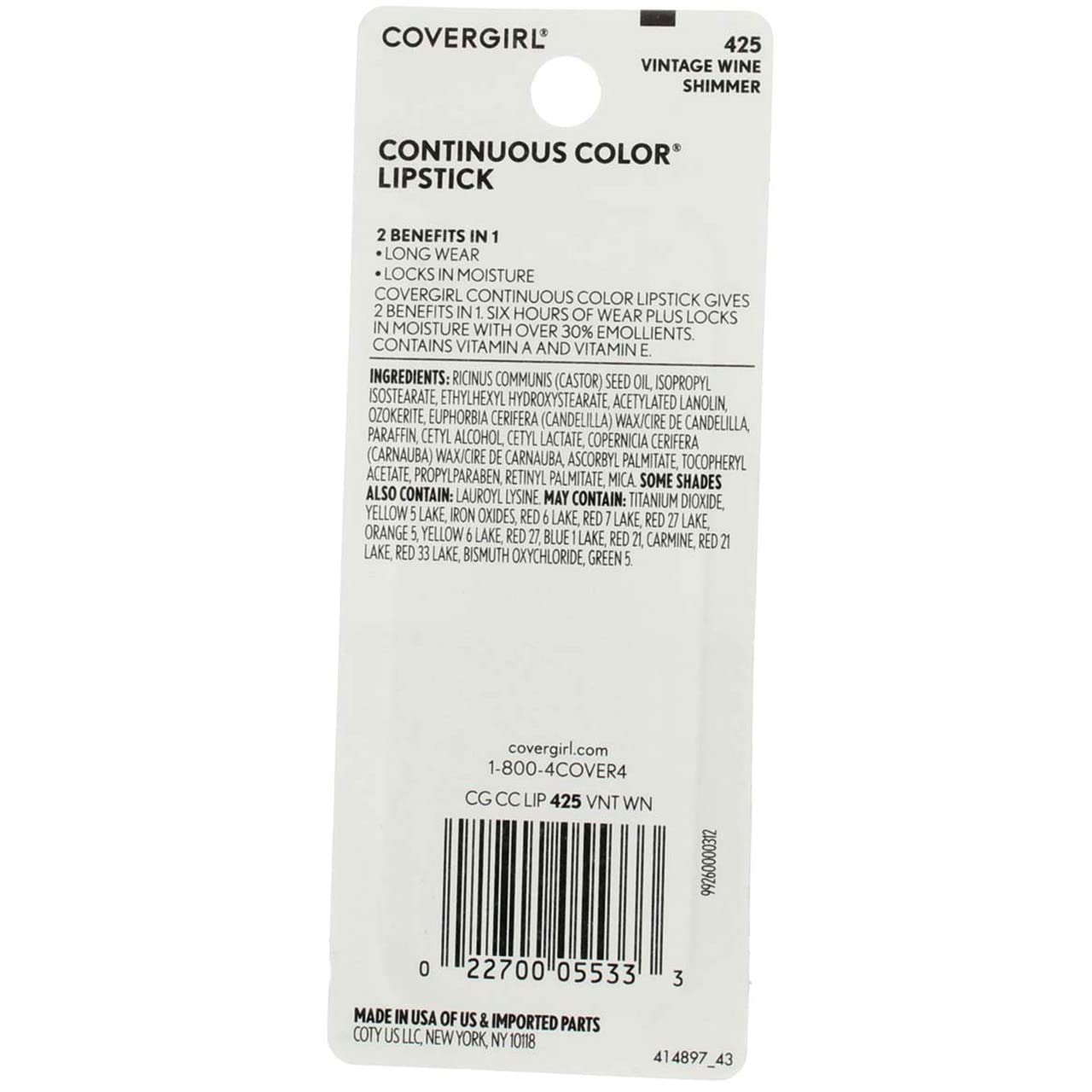 Cover Girl 05533 425vtgwn Cclp Shm Vtg Wn, Pack of 5 Beauty & Personal Care COVERGIRL