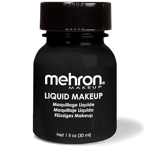 Mehron Makeup Liquid Makeup | Face Paint and Body Paint Perfect for Halloween, Cosplay I Air Brush Compatible (1 oz) (BLACK) Beauty & Personal Care Mehron