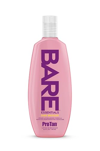 Pro Tan BARE Essentials Dark Bronzer Tanning Lotion 8.5 fl oz - Vegan DHA, Collagen Boosting Squalane, Aloe, Coconut Oil, Jojoba & Vitamins B C E Beauty & Personal Care Pro Tan