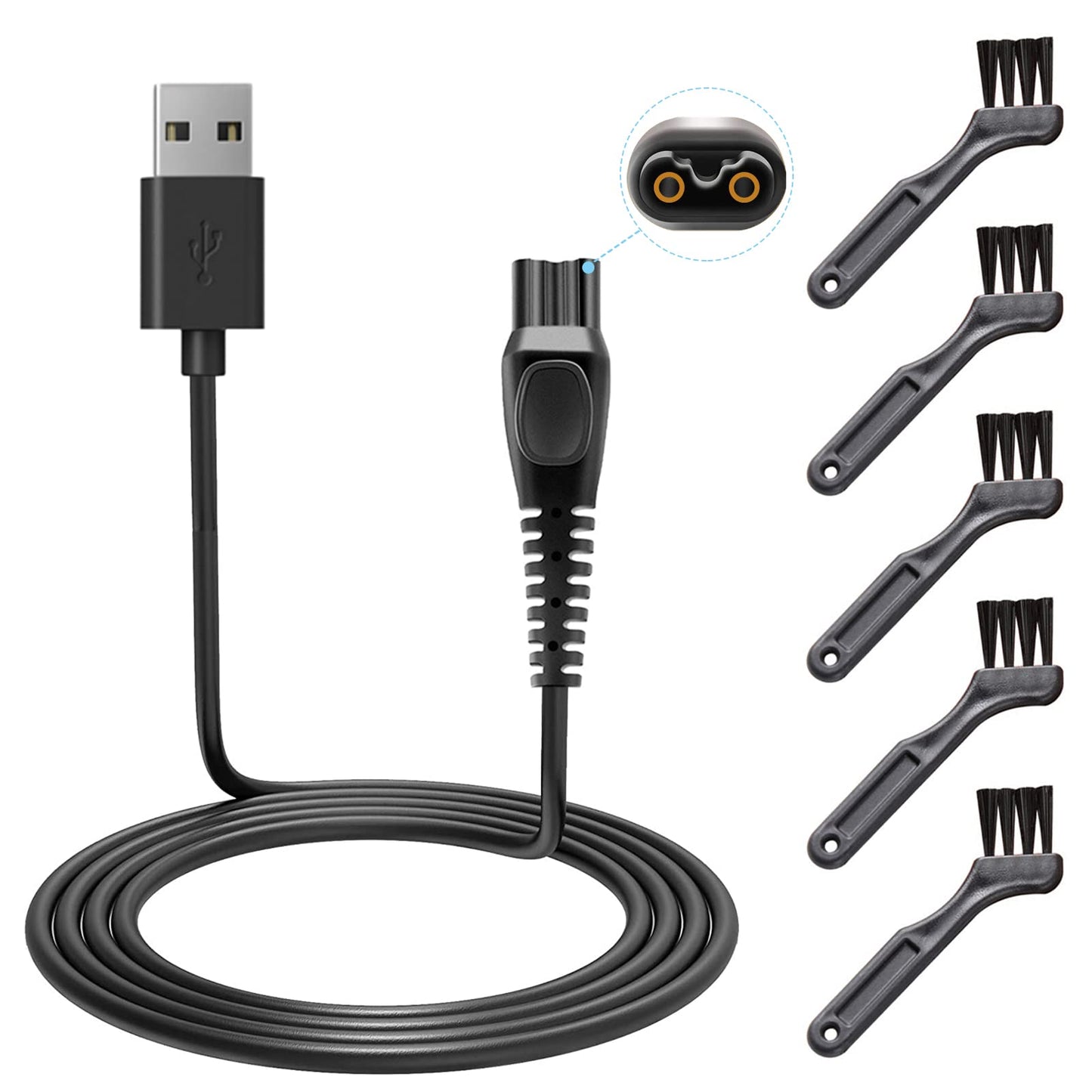 LinMei USB Charger Cord Fit for Philips Norelco QP2533 QP2520 QP2630 QP6510 QP6520 One Blade Trimmer HQ8505 HQ850 HQ840 Beard Shaver 5V USB Charging Beauty and Personal Care LinMei