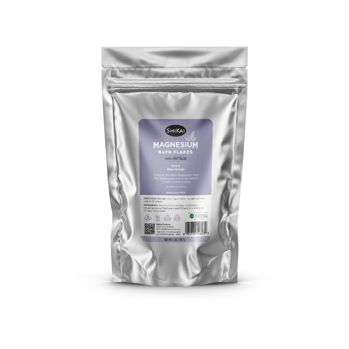 ShiKai Magnesium Bath Flakes with Arnica (32 oz) - Bath Salt Soak for Muscle Relief - Fragrance Free Beauty and Personal Care ShiKai