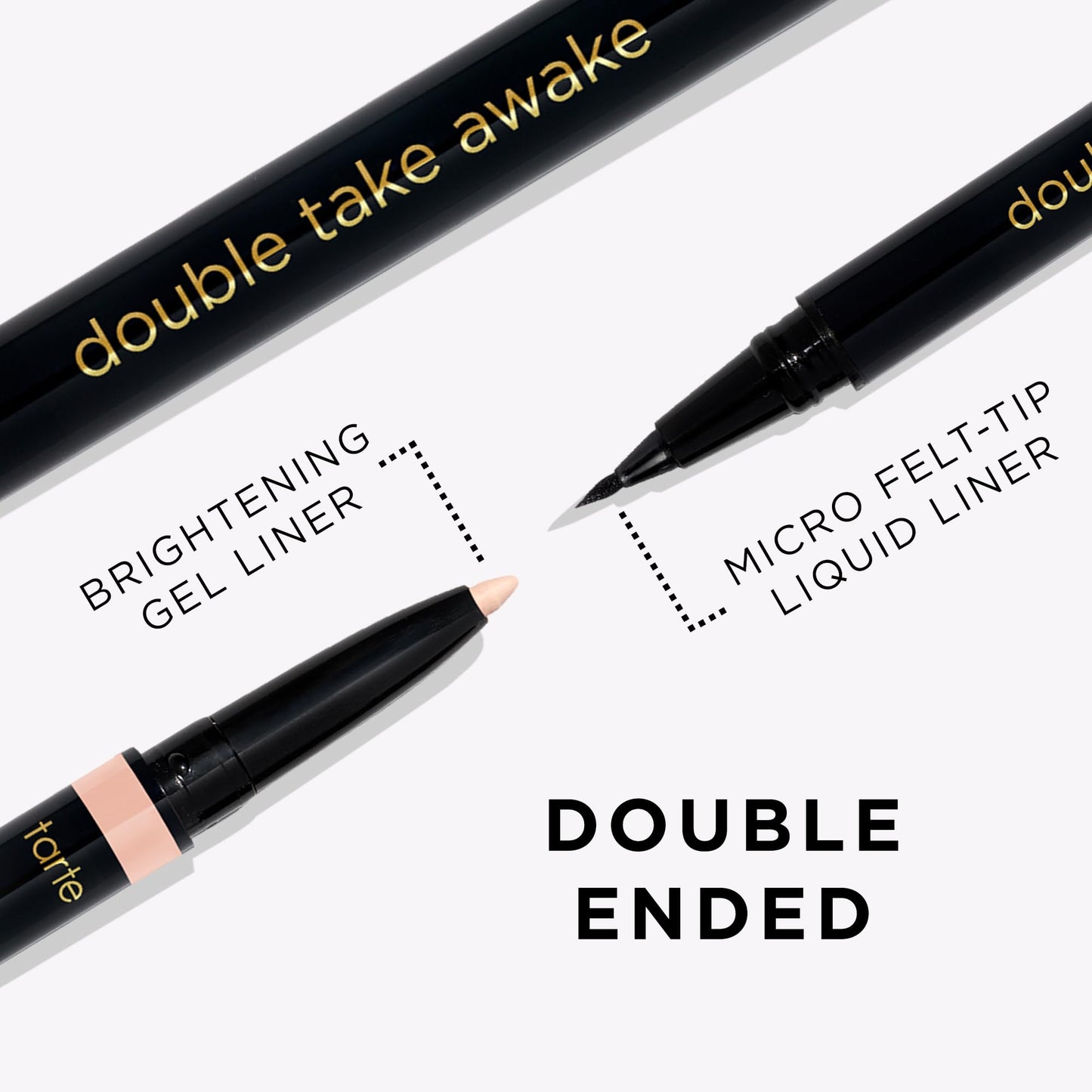 tarte double take awake micro liquid liner - 2-in-1 Amazonian Clay-Infused Eyeliner Pen for Bold, Wide-Awake looking Eyes, Longwear, Waterproof, Vegan Beauty & Personal Care tarte