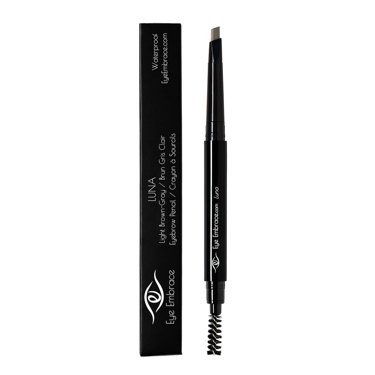 Eye Embrace Luna: Light Brown-Gray Eyebrow Pencil - Waterproof, Double-Ended Automatic Angled Tip & Spoolie Brush, Cruelty-Free Beauty & Personal Care Eye Embrace