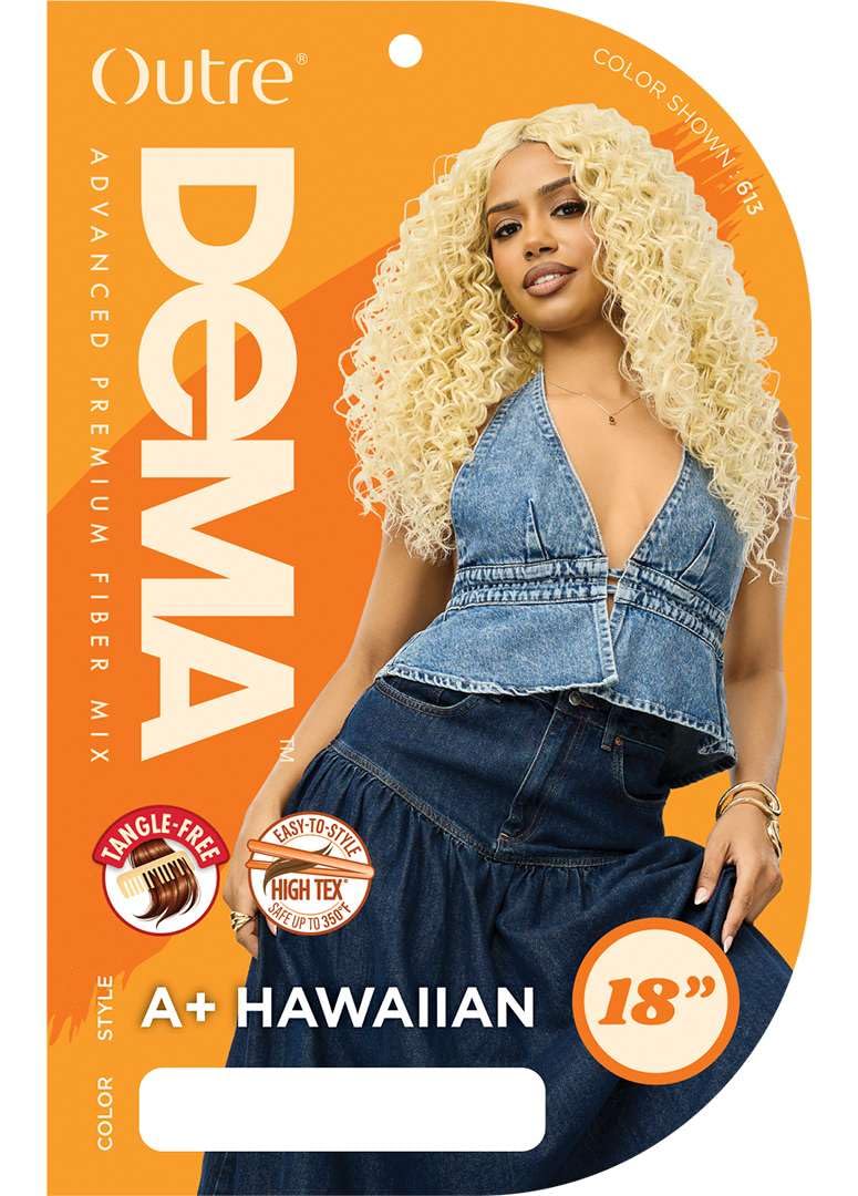 Outre DeMA - Advanced Premium Fiber Mix Synthetic Weave - A+ Hawaiian 18" (OFF BLACK 1B)