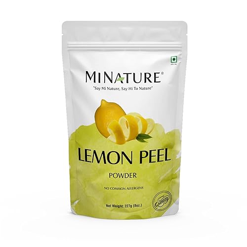 Lemon Peel (Citrus Limon) Powder by mi nature| 100% Pure and Natural | 227g,(8oz), (1/2 lb) | Vegan | Non-GMO | For Skin care | Used for Soap making | Beauty & Personal Care minature