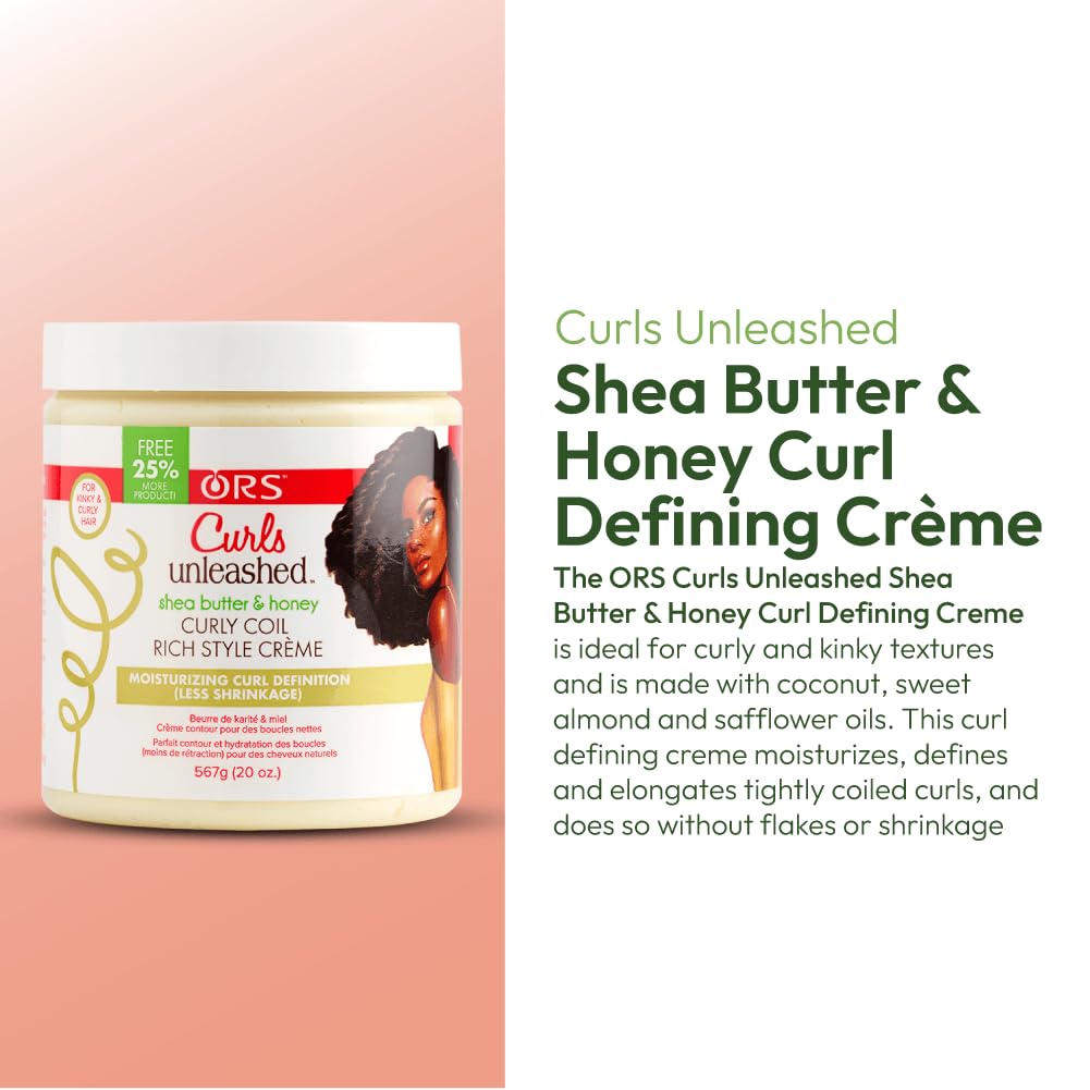 Curls Unleashed Style and Maintenance Shea Butter and Honey Curly Coil Creme for Moisturizing and Curl Definition, Less Shrinkage (19.2 oz) Beauty & Personal Care Curls Unleashed