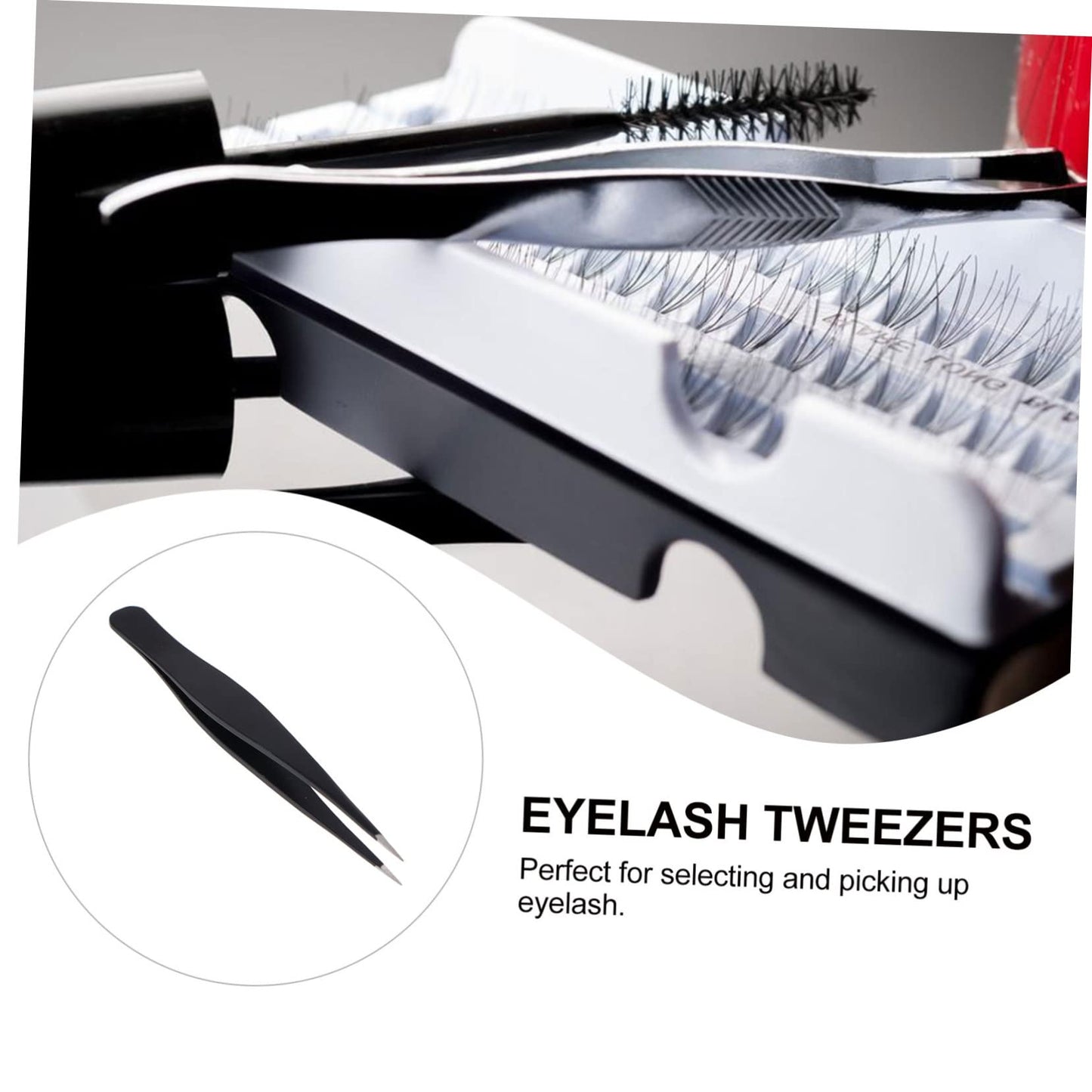 PartyKindom 6pcs Eyelash Tweezers Stainless Steel Beauty Tweezers for Makeup Ergonomic Design for Eyelash Grafting and Personal Grooming Beauty and Personal Care PartyKindom