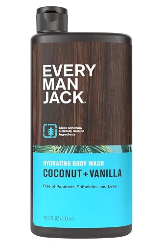 Every Man Jack Men's Hydrating Body Wash Naturally Derived Coconut and Vanilla - 16.9 fl oz NEW Beauty & Personal Care Every Man Jack
