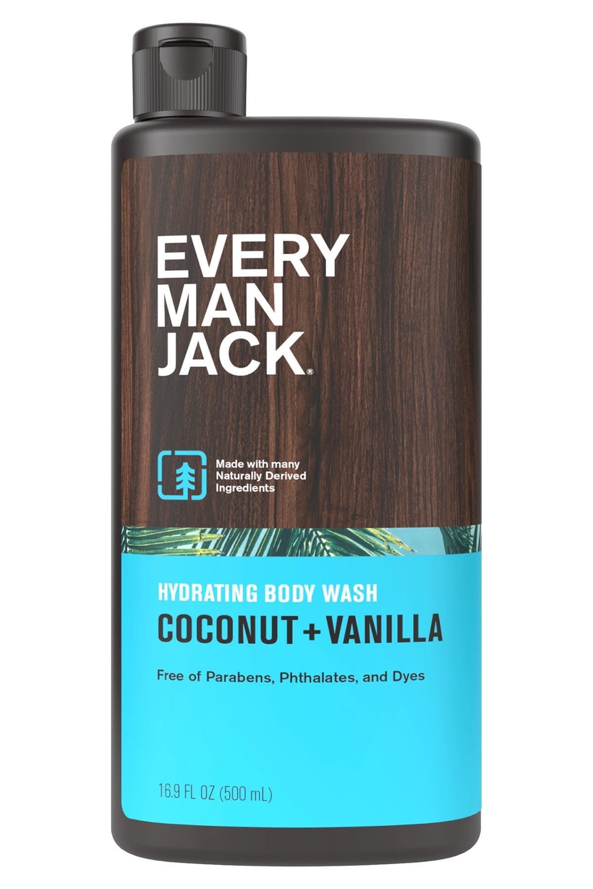 Every Man Jack Men's Hydrating Body Wash Naturally Derived Coconut and Vanilla - 16.9 fl oz NEW Beauty & Personal Care Every Man Jack