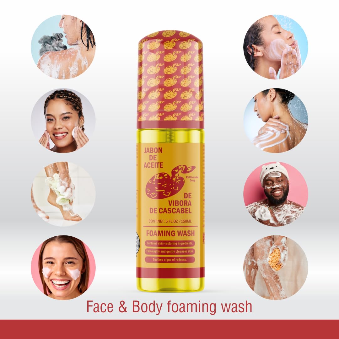 Jabón De Aceite de vibora de cascabel FOAMING WASH (LAVADO ESPUMOSO) 150 ml Gentle on skin NOURISHING FORMULA premium quality ORIGINAL Beauty & Personal Care JABON DE ACEITE VIBORA DE CASCABEL