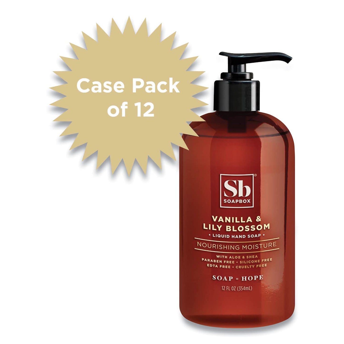 SBS Soapbox Hand Soap, Vanilla and Lily Blossom, 12 oz Pump Bottle, 12/Carton (00679CT) Beauty & Personal Care Soapbox