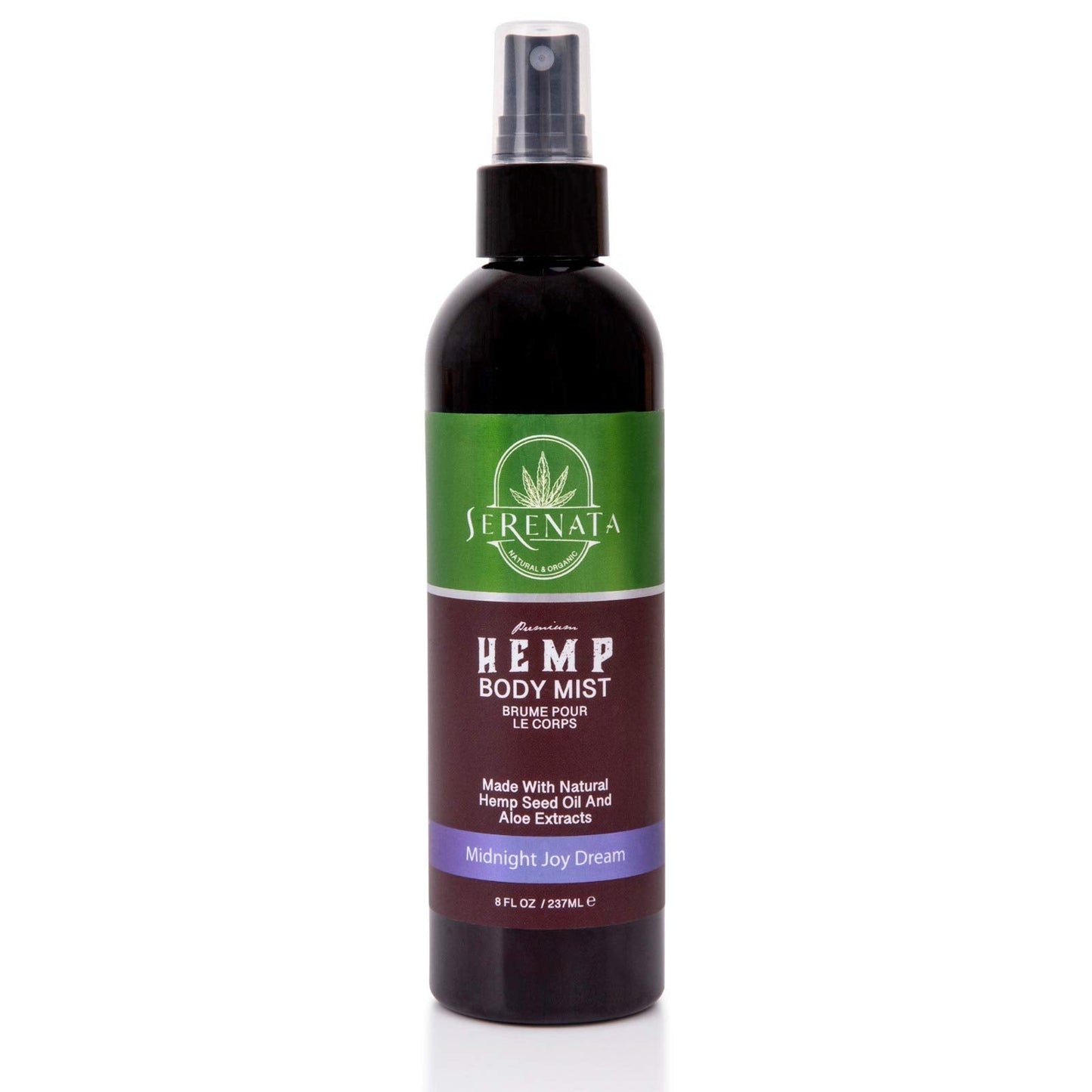 Natural and Organic Fragrance 8 Oz Body Mist Spray by Serenata - Vegan, Alcohol and Paraben Free, Headache Free, with Hemp Seed Oil and Aloe EDP Beauty & Personal Care Serenata