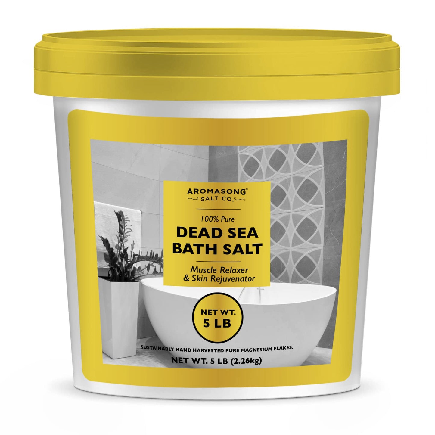 Aromasong Dead Sea Salts for Soaking - 5 Lb. Fine Grain Bath Salt Soak in Bucket Beauty & Personal Care Aromasong