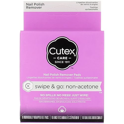 Cutex Care Swipe & Go Non-Acetone Nail Polish Remover Pads 10ct Beauty & Personal Care REVLON