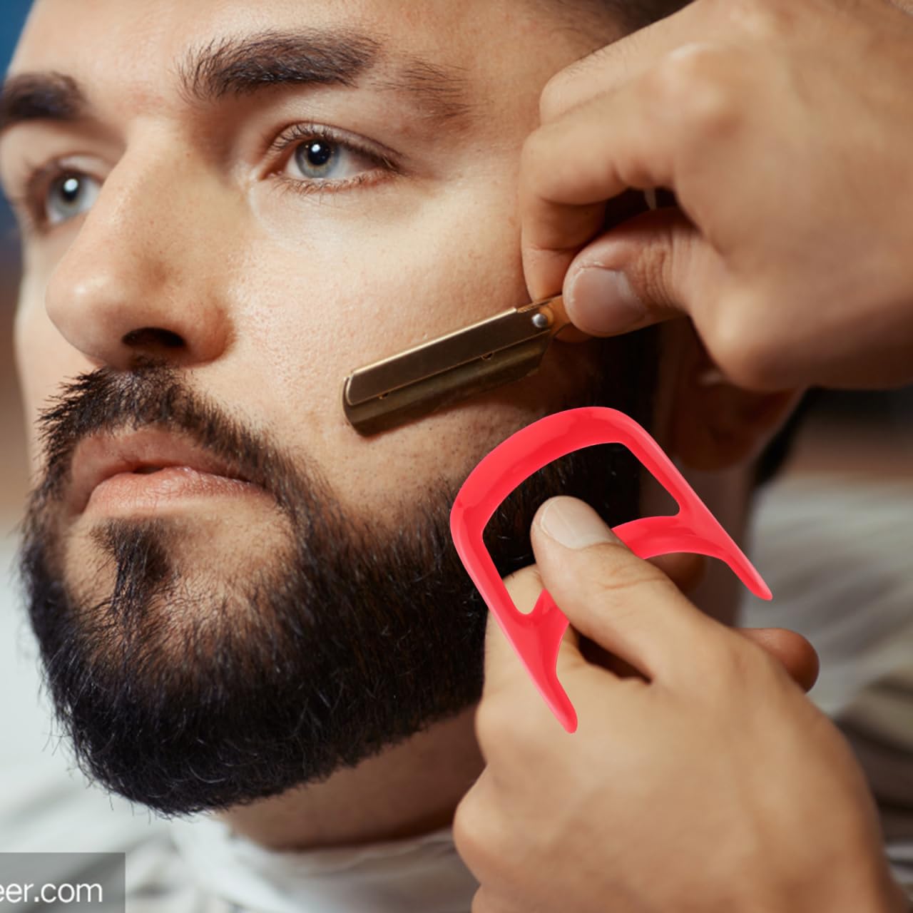 WRITWAA Beard Styling Tool Kit Men's Goatee Trimmer Plastic Ruler for Haircut Guide Beard Shaping Beauty and Personal Care WRITWAA
